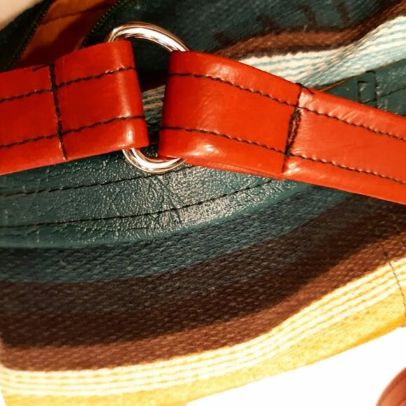 New Southwestern Sarape Stripe Tapestry Cowgirl Purse Red green gold ShoulderBag - Picture 8 of 8
